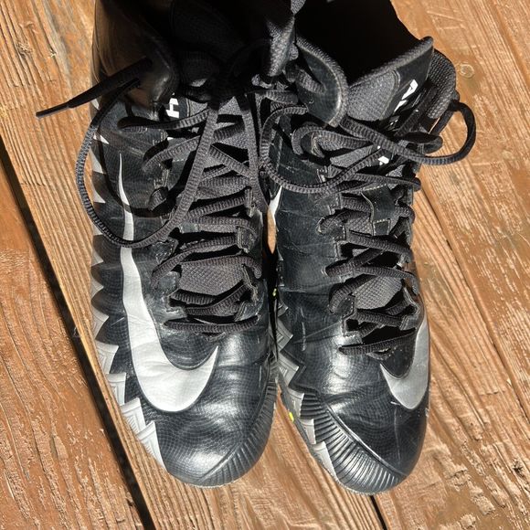 Nike Alpha Fastflex Menace Shark Football Cleats Black Gray Yellow Mens Size 13 - Picture 5 of 6